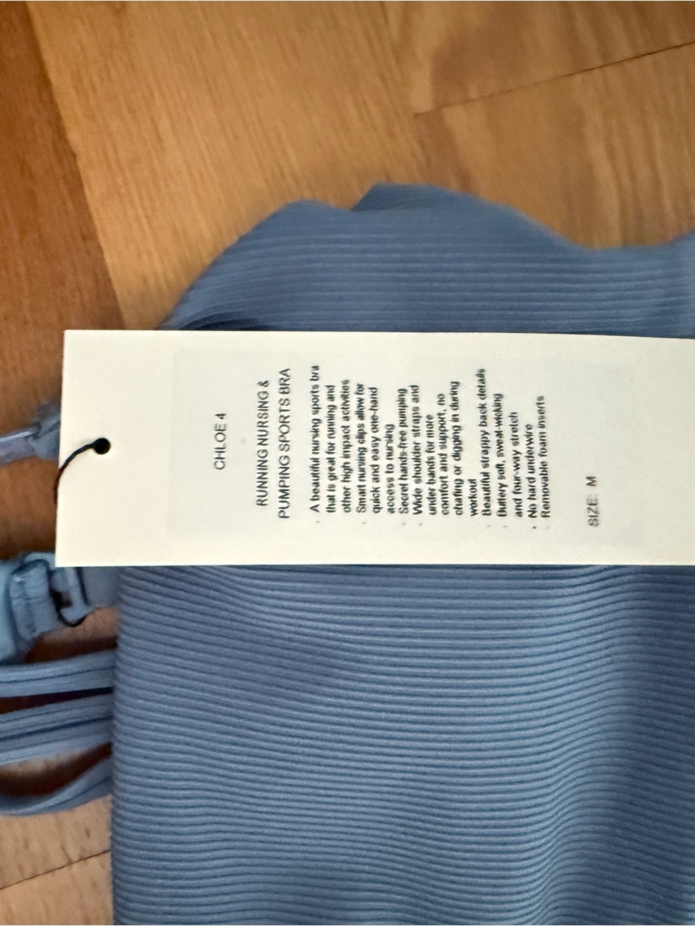 Chloe Ribbed Sports Bra — Light Blue size 4